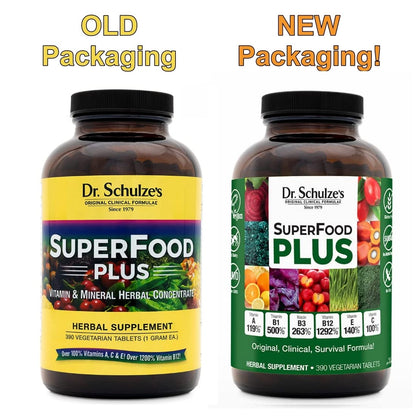 Dr. Schulze's SuperFood Plus | Everyday Plant-Based Nutrition for Wellness | 390 Tablets