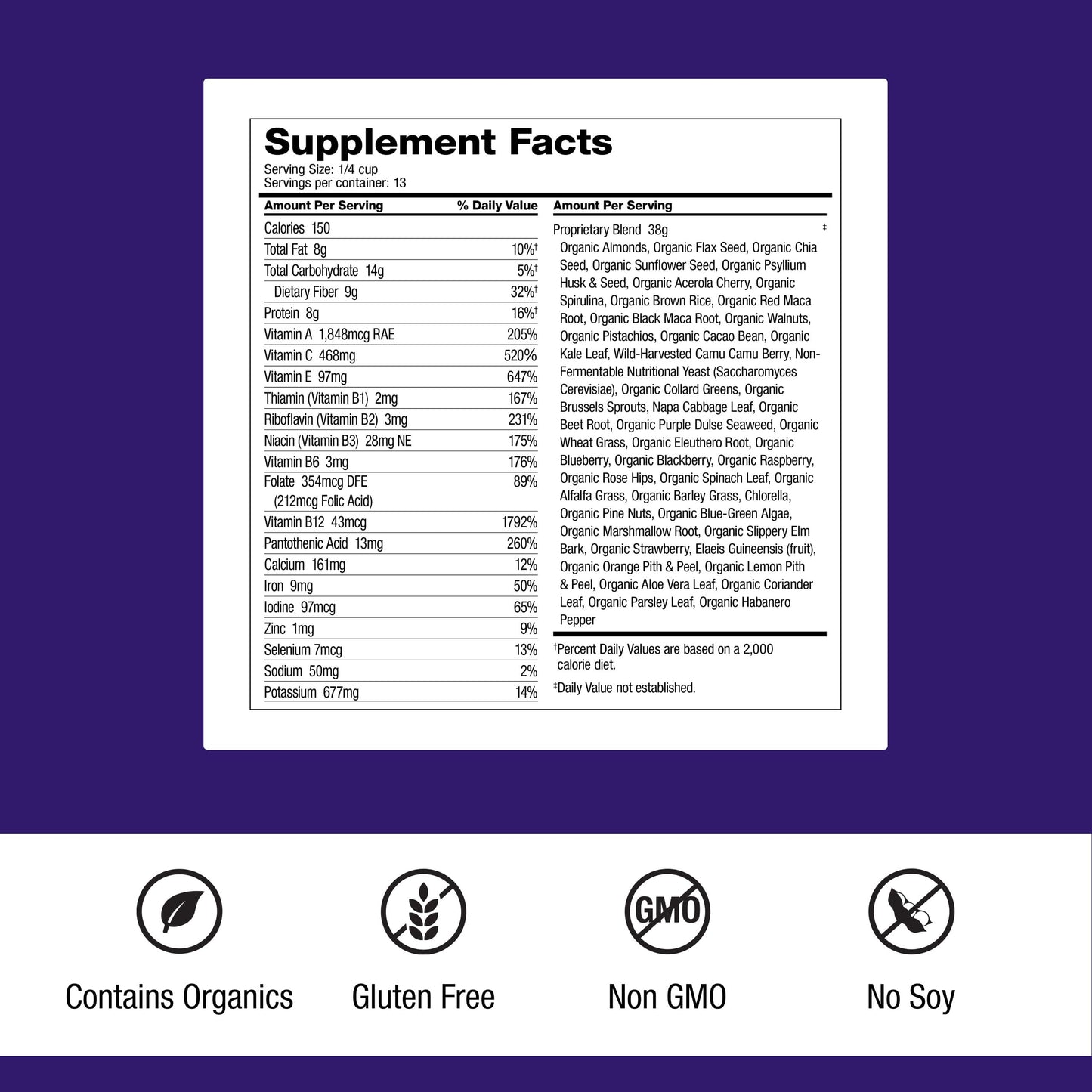 Dr. Schulze's SuperFood Ultra – Organic Super Food Powder with Vitamin B Complex & 520% Vitamin C | 17.4 oz