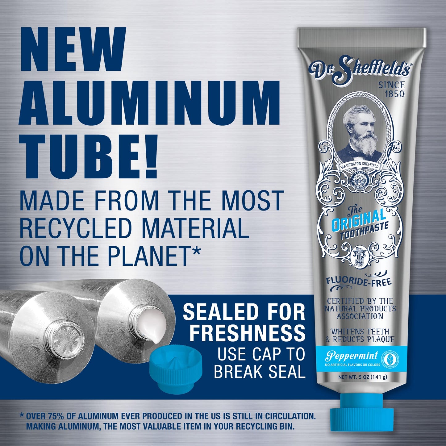 Dr. Sheffield's Certified Natural Peppermint Toothpaste – Fluoride Free (2-Pack)