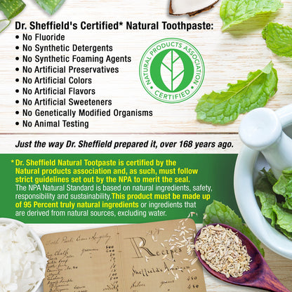Dr. Sheffield’s Certified Natural Toothpaste – Strawberry Banana (2-Pack, Fluoride Free)