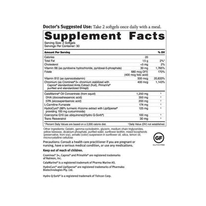 Dr. Sinatra Omega Q Plus MAX – Advanced Omega-3 + CoQ10 Turmeric for Heart Health & Healthy Aging | 60 Softgels