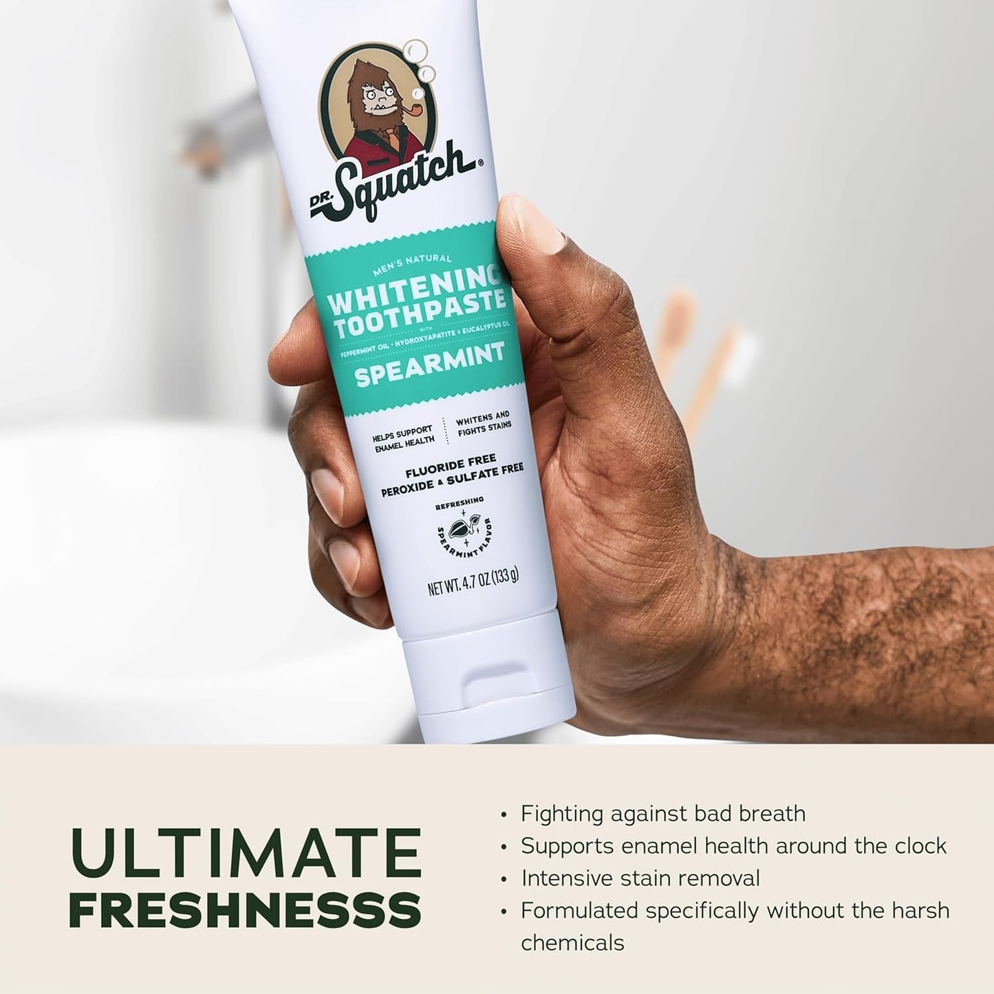 Dr. Squatch Fluoride-Free Teeth Whitening Toothpaste Kit – Citrus Mint & Spearmint (2-Pack)