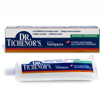 Dr. Tichenor's Extra Whitening Toothpaste – Fluoride, Whitening & Plaque Removal | 6.4 oz Pack of 2