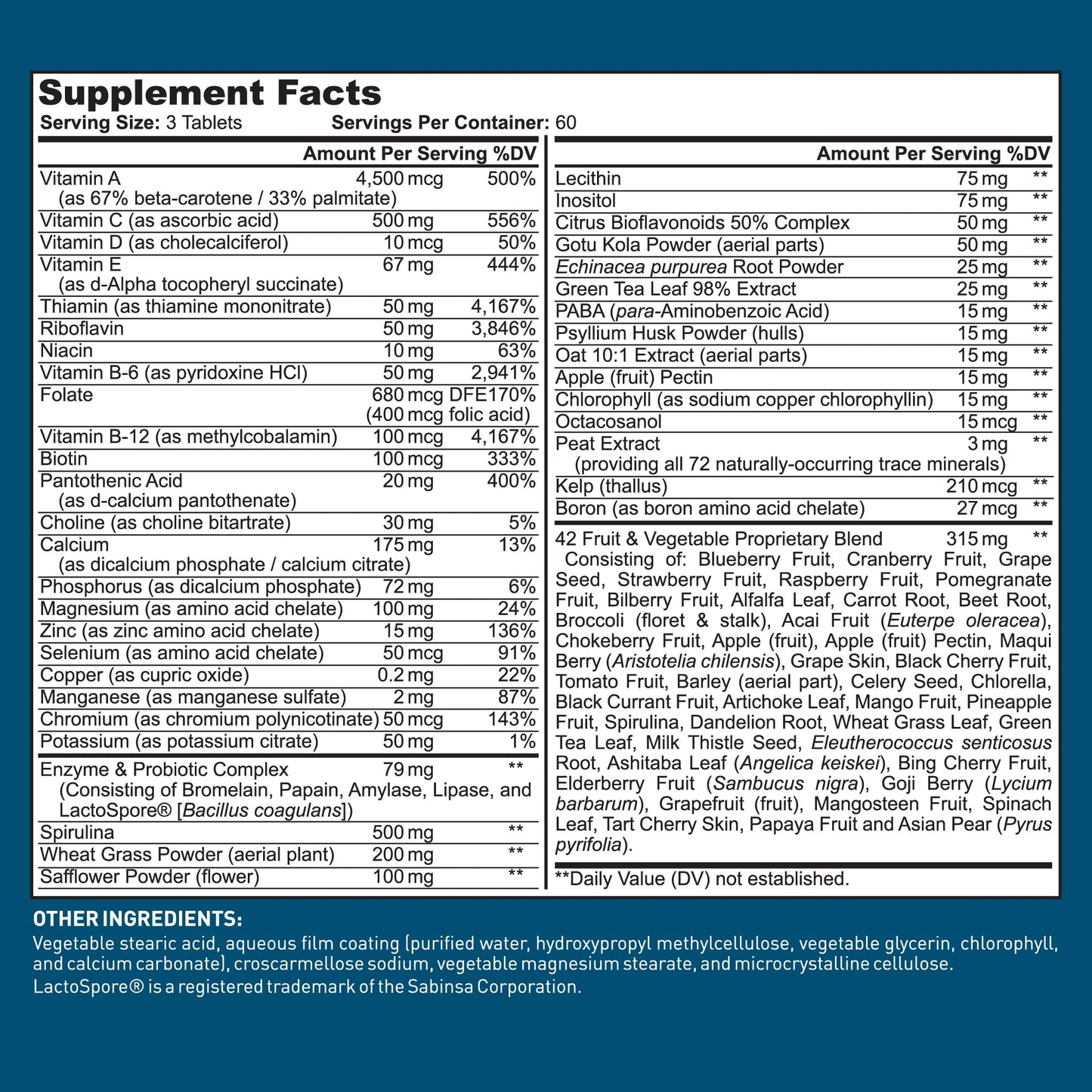 Dr. Tobias Adult Multivitamin for Women & Men – Immune Support, 42 Fruits & Vegetables, Vegan, Non-GMO, 180 Tablets