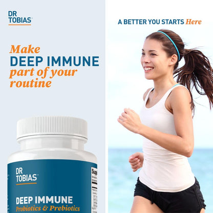 Dr. Tobias Deep Immune Probiotics & Prebiotics – Dual Action Digestive Support (120 Capsules)