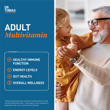 Dr. Tobias Adult Multivitamin for Women & Men – Immune Support, 42 Fruits & Vegetables, Vegan, Non-GMO, 180 Tablets