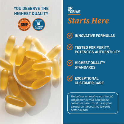 Dr. Tobias Omega-3 Fish Oil 2000mg Triple Strength – 800mg EPA / 600mg DHA per Serving | Heart, Brain & Immune Support | 360 Softgels