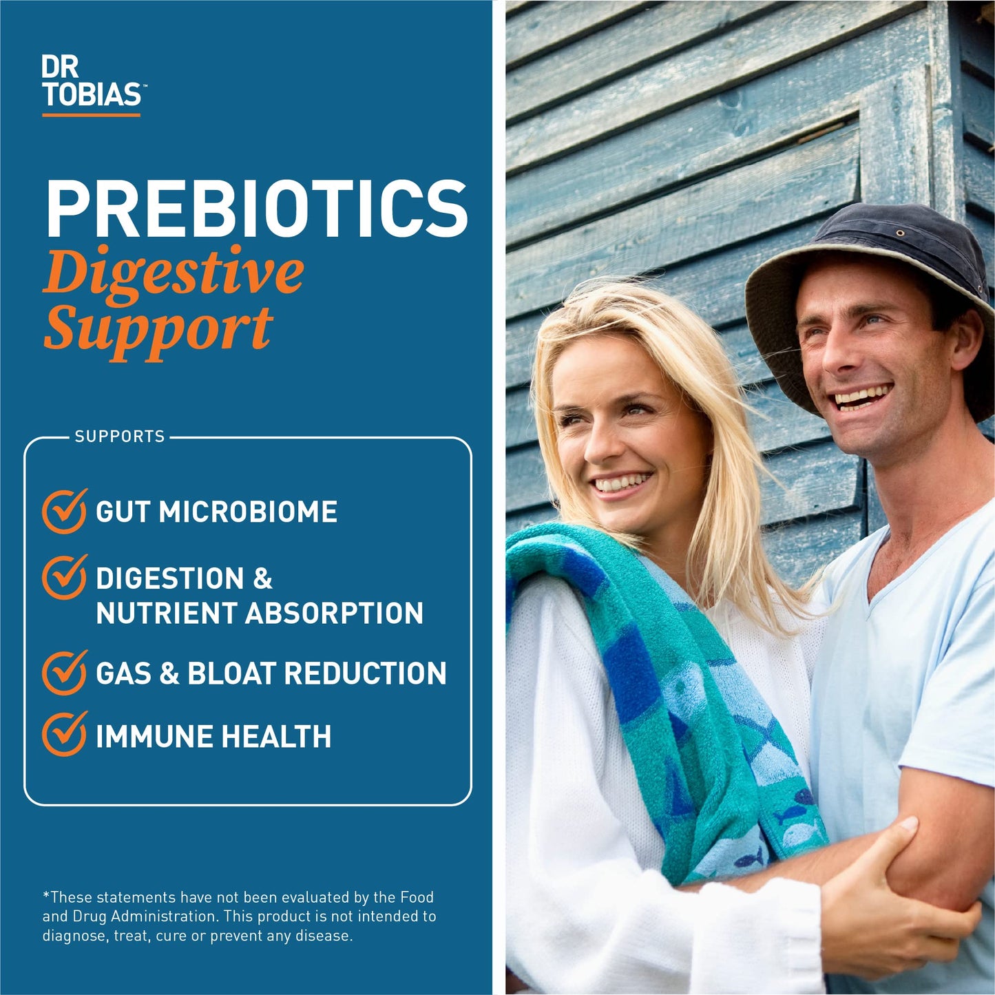 Dr. Tobias Prebiotics Digestive Support – Advanced Prebiotic for Gut Health, Immunity & Probiotic Boost, 90 Capsules