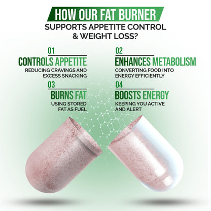 DR VITAMIN SOLUTIONS Fat Burner & Appetite Control – Metabolism Booster with L-Carnitine, CLA & Chromium | 60 Capsules