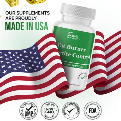 DR VITAMIN SOLUTIONS Fat Burner & Appetite Control – Metabolism Booster with L-Carnitine, CLA & Chromium | 60 Capsules