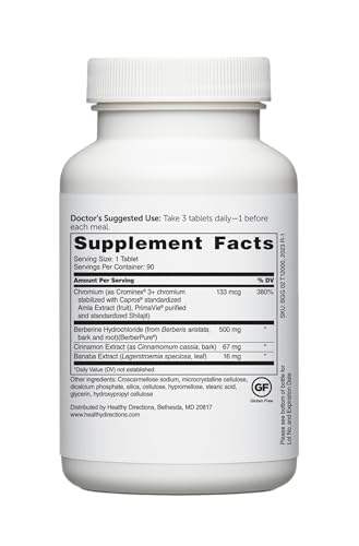 Dr. Whitaker’s Berberine GlucoGold — 1500 mg Berberine with Cinnamon & Banaba (90 Tablets)