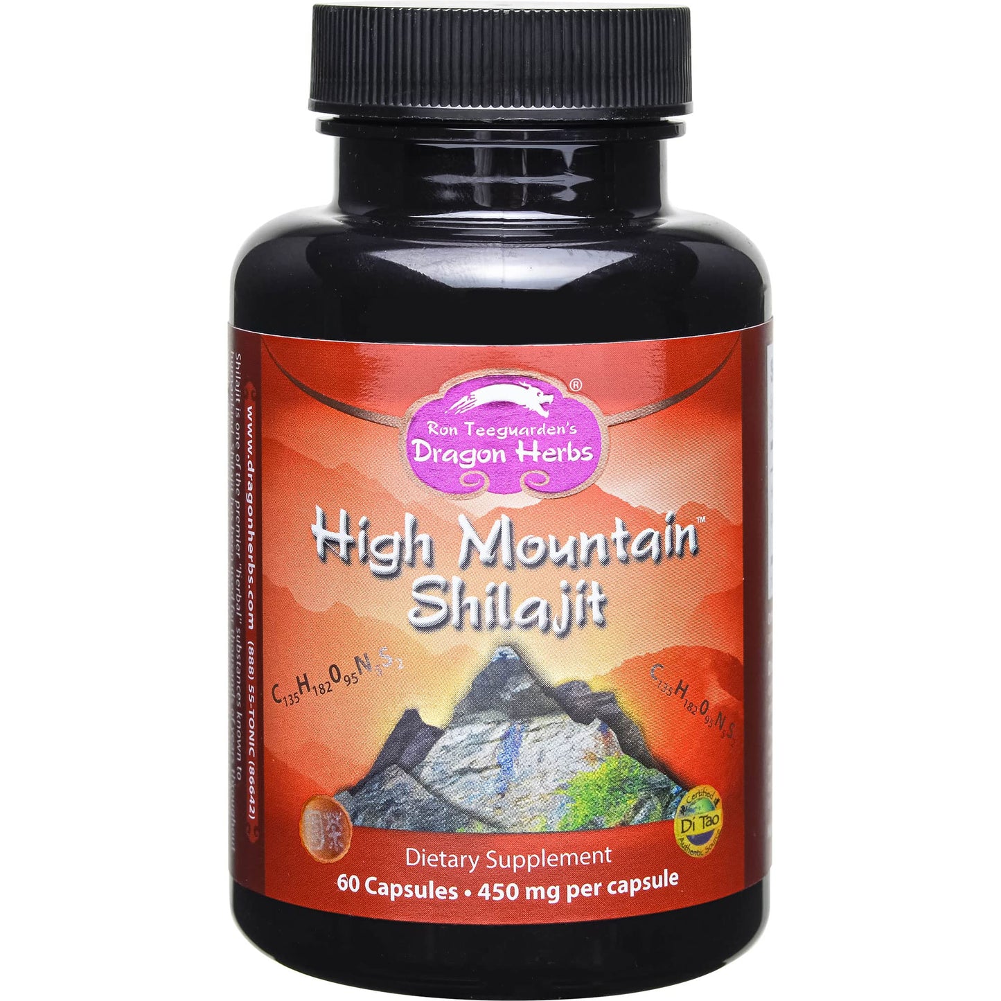 Dragon Herbs High Mountain Shilajit - 450 mg - 60 Capsules