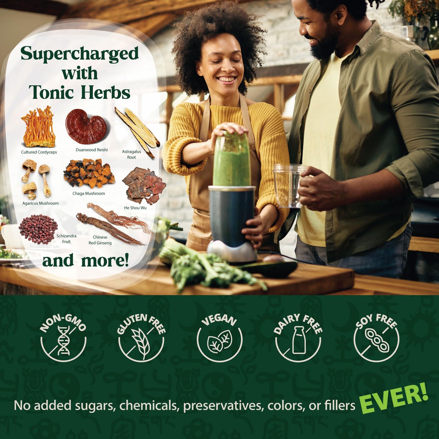Dragon Herbs Tonic Alchemy Superfood Greens Powder with 91 Ingredients | 30 Servings