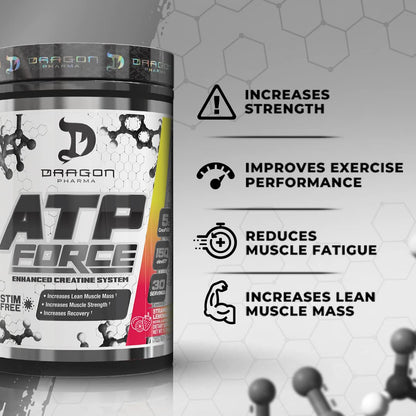 Dragon Pharma ATP Force – Enhanced Creatine System (30 Servings, Strawberry Lemonade)