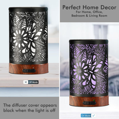 Dragonfly Metal Essential Oil Diffuser 150ml | Ultrasonic Aromatherapy with Auto-Off & 7-Color Lights