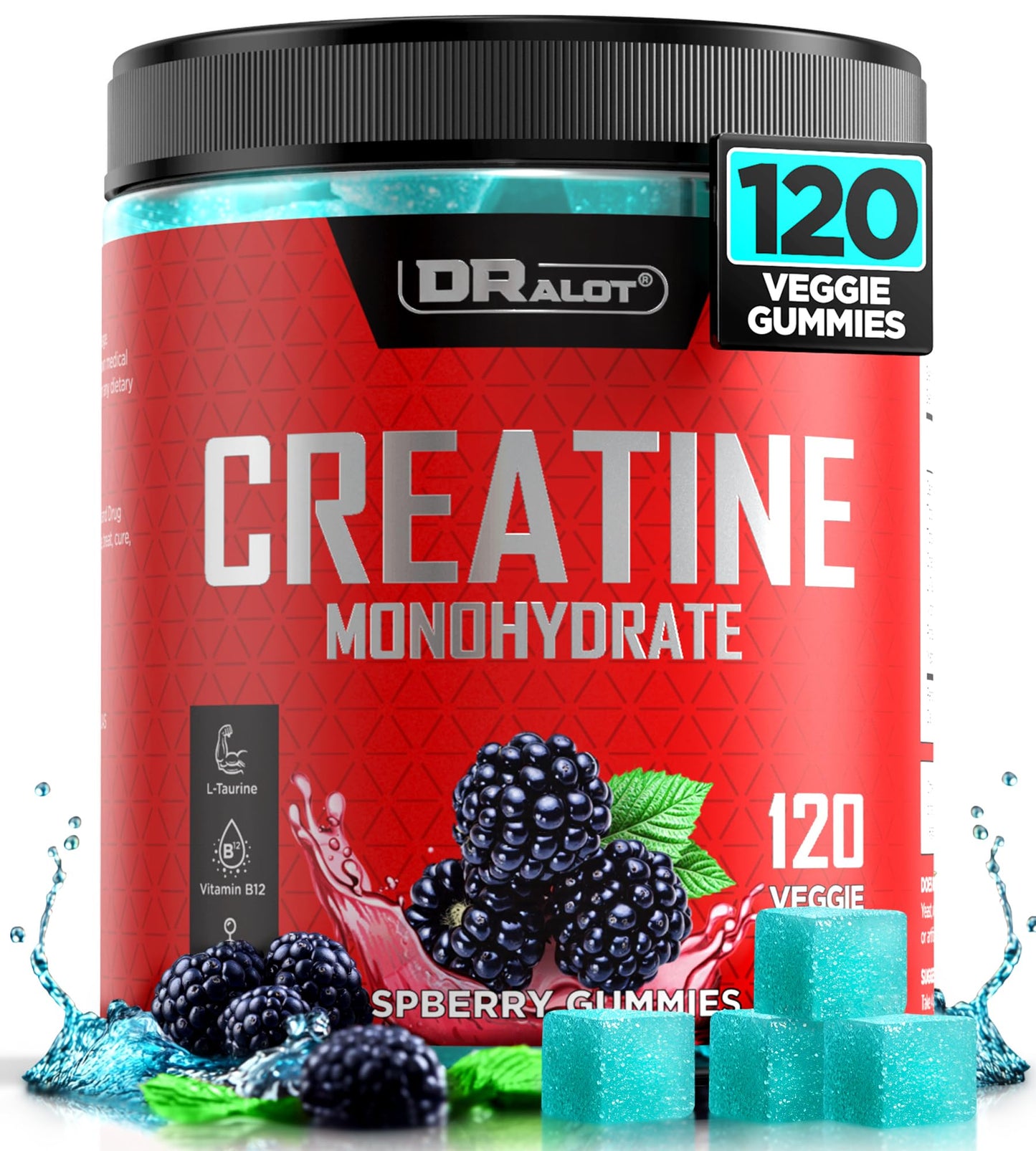Dralot 99.99% Creatine Monohydrate Gummies – 5X Energy, 15% Strength, Vegan Pre-Workout Complex