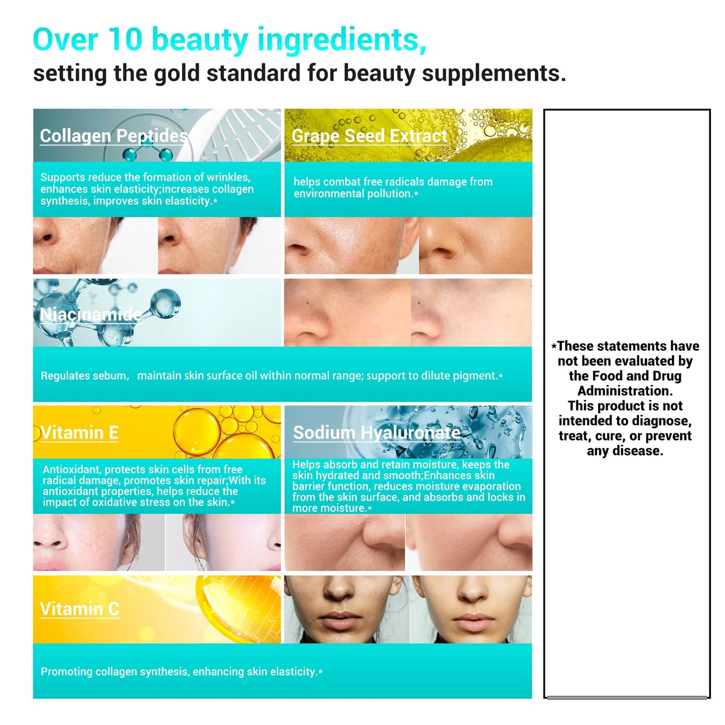DrBioCare Collagen Peptides for Women – Beauty Vitamin & Probiotic Supplement (120 Tablets)