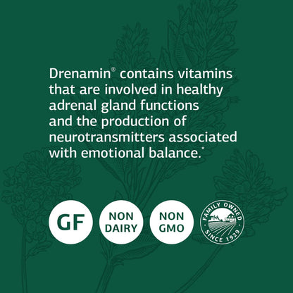 Drenamin Adrenal Support by Standard Process | Gluten-Free, Non-Dairy & Non-Soy | 90 Tablets