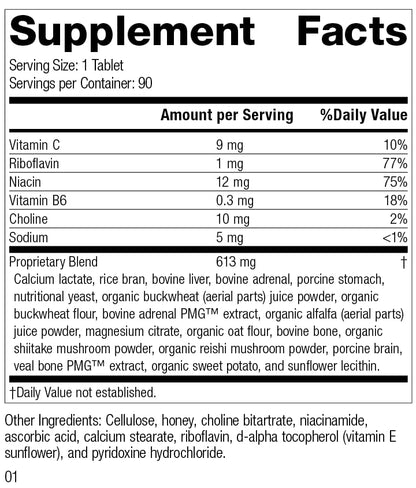 Drenamin Adrenal Support by Standard Process | Gluten-Free, Non-Dairy & Non-Soy | 90 Tablets