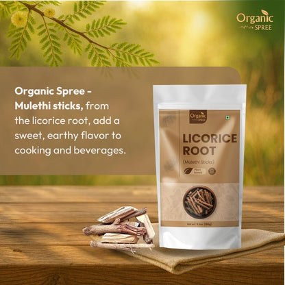 Organic Spree Licorice Root Sticks (Mulethi) - 5.3 oz | GMP Certified
