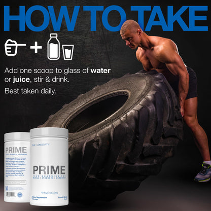 DRINK HRW Prime – Men's Health Supplement | Creatine+ GAA + HMB | Peach Mango (30 Servings)