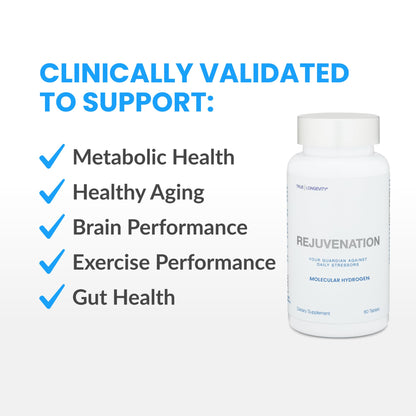 DRINK HRW Rejuvenation: Molecular Hydrogen Water Tablets with 12 ppm H2 | 60 Count, Unflavored