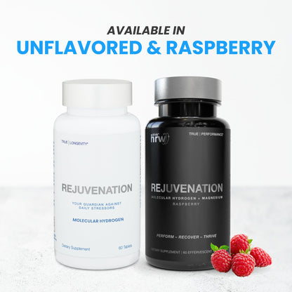 DRINK HRW Rejuvenation: Molecular Hydrogen Water Tablets with 12 ppm H2 | 60 Count, Unflavored