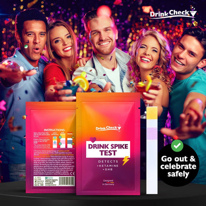 DrinkCheck Spiked Drink Test Strips – 10 Tests | Detects GHB & Ketamine – CA Compliant