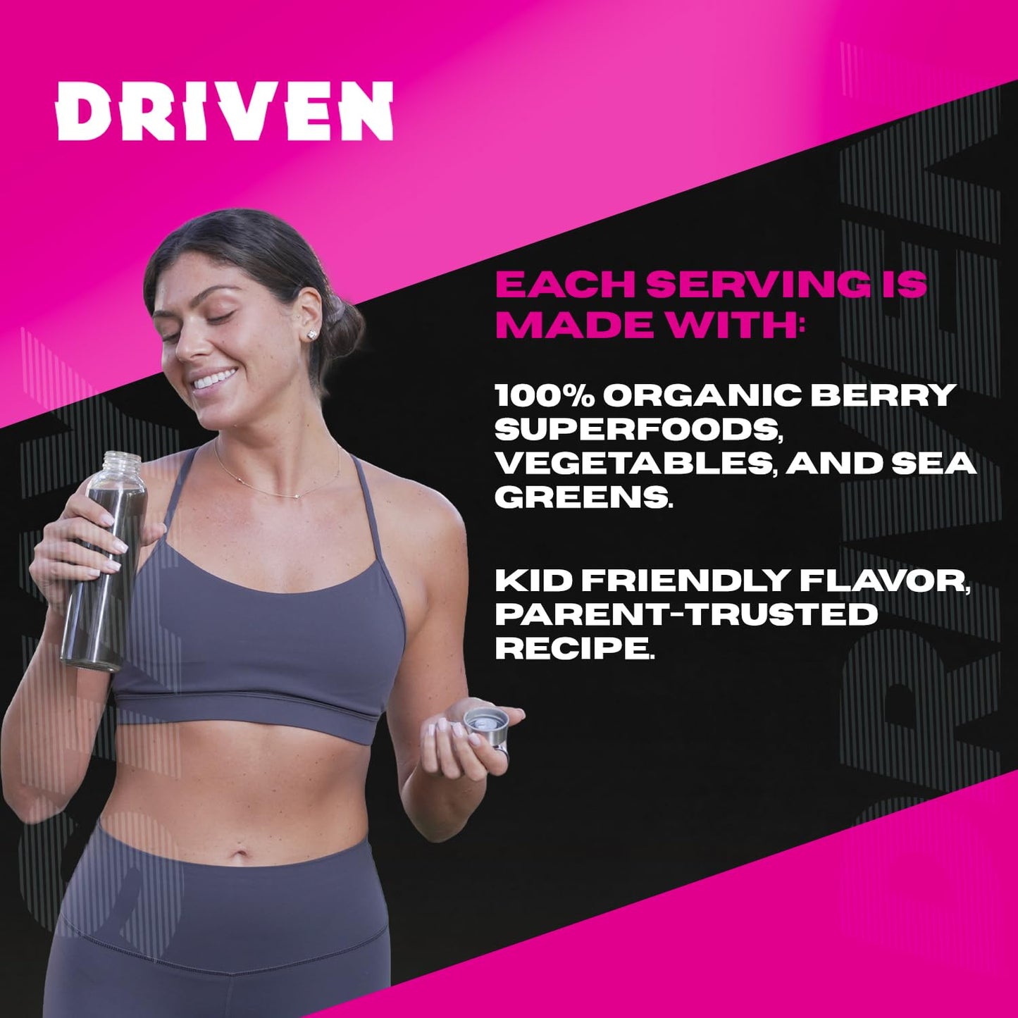 Driven B&G Berries & Greens Superfood Powder – Citrus Delight, 30 Servings