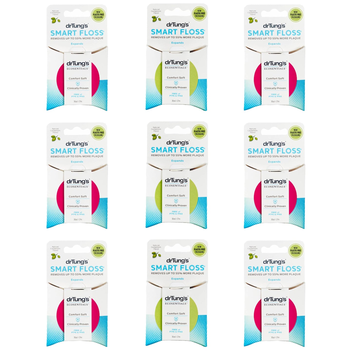 DrTung's Smart Floss - Natural Expanding Cardamom Floss (Pack of 9)