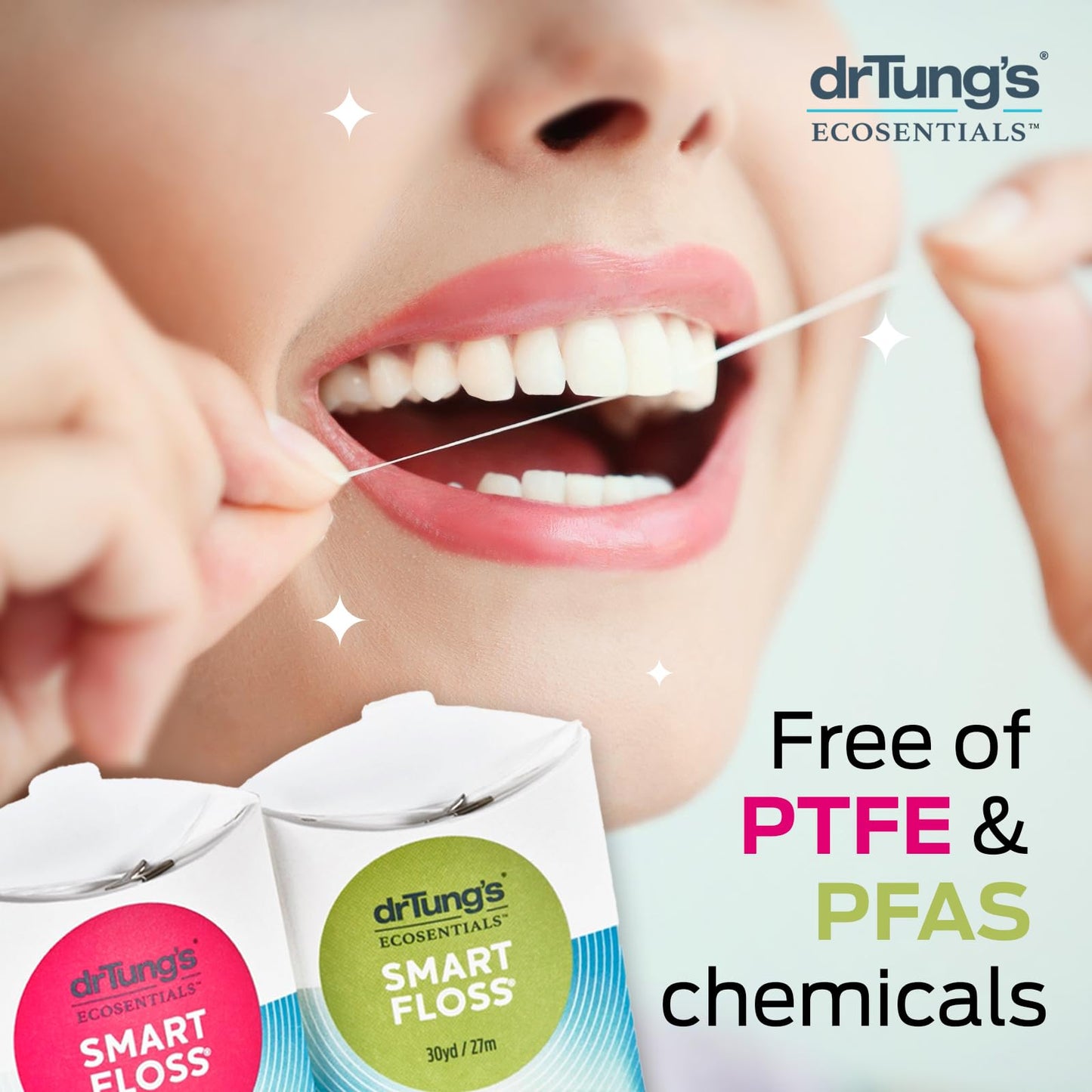 DrTung's Smart Floss – Natural, PTFE & PFAS Free, Cardamom Flavored – Pack of 3