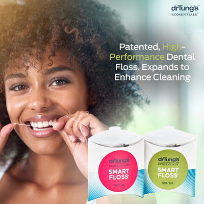 DrTung's Smart Floss - Natural Expanding Floss, Cardamom Flavor, BPA/PTFE/PFAS Free (10 Pack)