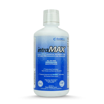 Drucker Labs intraMAX Organic Liquid Multivitamin – 32 oz Peach Mango