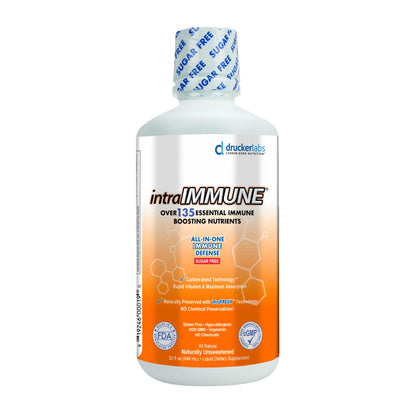Drucker Labs intraIMMUNE Organic Liquid Immune Support – 32 oz Peach Berry