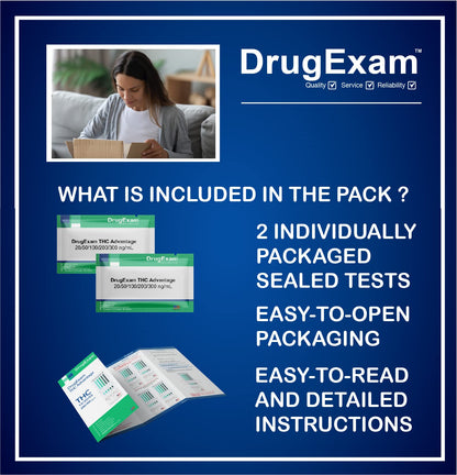 2 Pack DrugExam Multi Drug Screen Test – THC Urine Test, Easy to Use, Detailed Instructions Included (2)