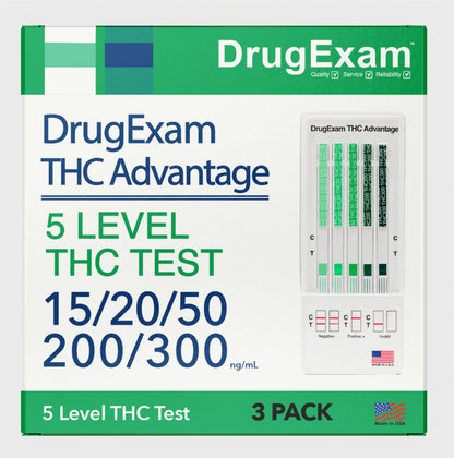 3 Pack DrugExam Multi Drug Screen Test – Urine THC Detection with Detailed Instructions