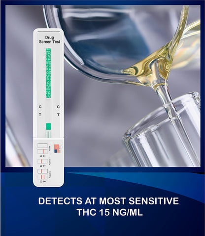 10 Pack DrugExam THC Marijuana Urine Test Strips – 15 Marijuana Tests, 5-Minute Results