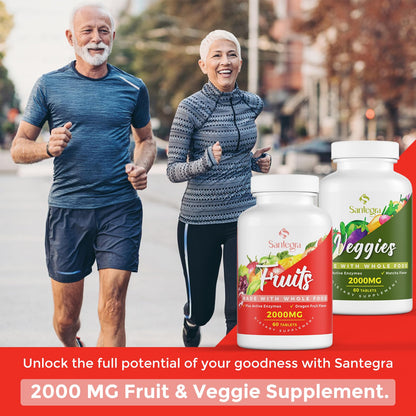 2000 MG Fruit & Veggies Supplement, 240 Tablets – 35+ Fruits & Veggies