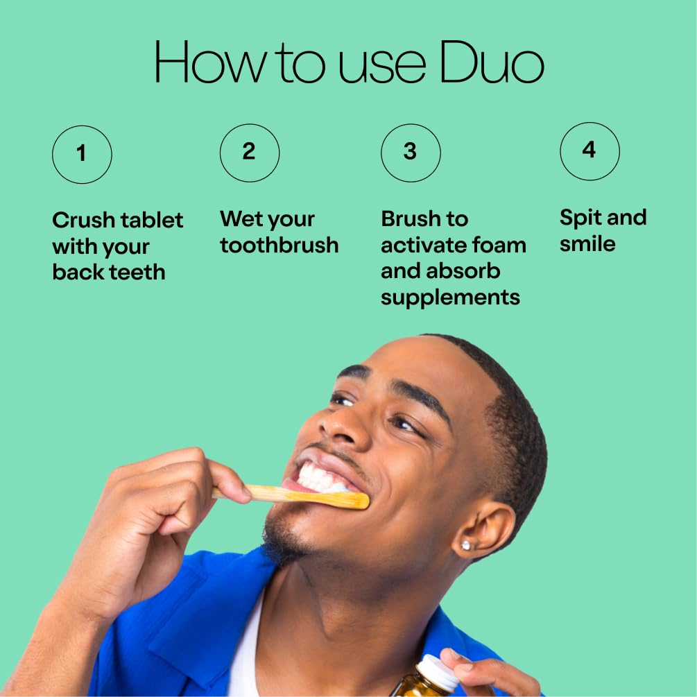 Duo Immunity Toothpaste Tablets – Nano-Hydroxyapatite, D3+B12, 62 Tabs | Glass Bottle
