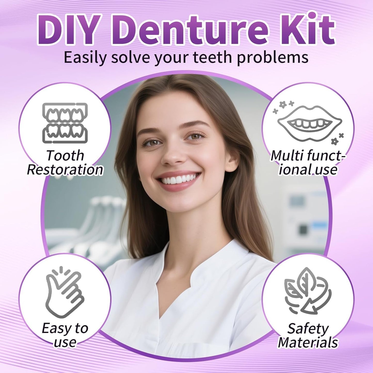At-Home DIY Denture Kit: Full Upper & Lower Dentures for Smile Transformation – ZZ6