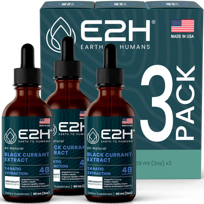 E2H Black Currant Extract - Cold-Pressed Seed, Immune Support (3 Bottles)