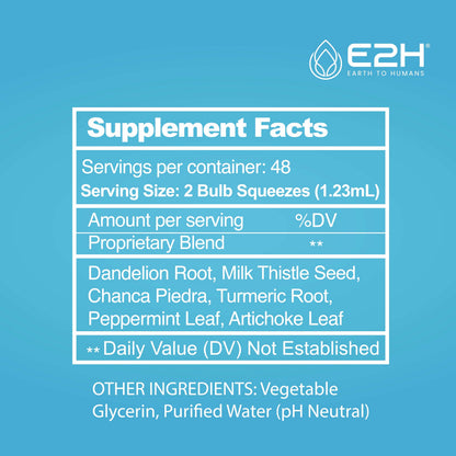 E2H Liver Support Liquid Drops – Milk Thistle Detox with Artichoke & Dandelion | 3 Bottles