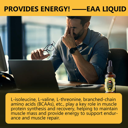 Essential Amino Acid (EAA) Liquid Drops – Liver Support, Vitamin B6 & Zinc, Vegan, 2 oz