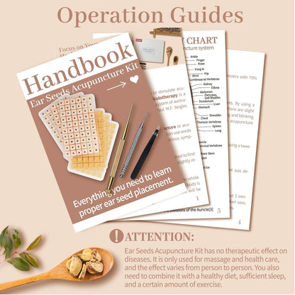 1200Pcs Ear Seeds Acupuncture Kit – Auricular Sticker Kit, Acupuncture Pen, Ear Chart & Tweezers