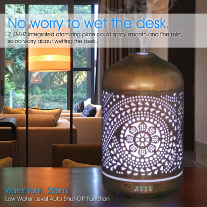 Earnest Living 250 ml Metal Essential Oil Diffuser with Auto-Off and Night Light