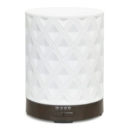 Earnest Living Essential Oil Diffuser for Large Room | White Ceramic 250ml with 4 Timers, 7 Night Lights & Auto Off