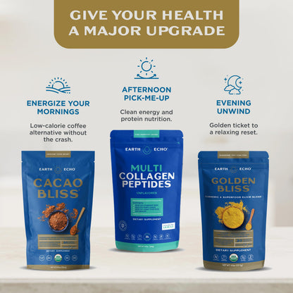 Earth Echo Multi-Collagen Peptides Powder – Unflavored, Keto-Friendly (26 Servings)