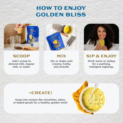 Earth Echo Golden Bliss - Golden Milk Powder with Turmeric and Ginger for Relaxation and Sleep | Organic, Vegan