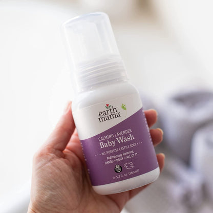 Earth Mama Calming Lavender Baby Wash – Organic Castile Soap for Sensitive Skin