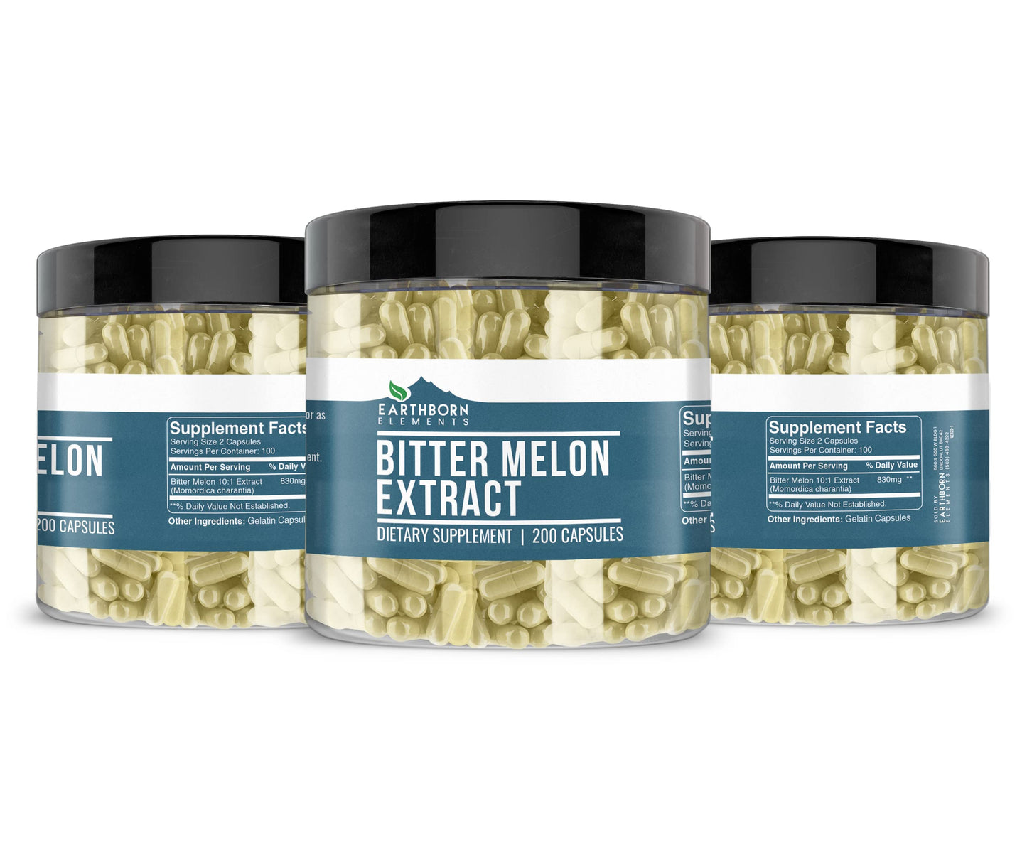Earthborn Elements Bitter Melon 200 Capsules – Pure & Undiluted, No Additives